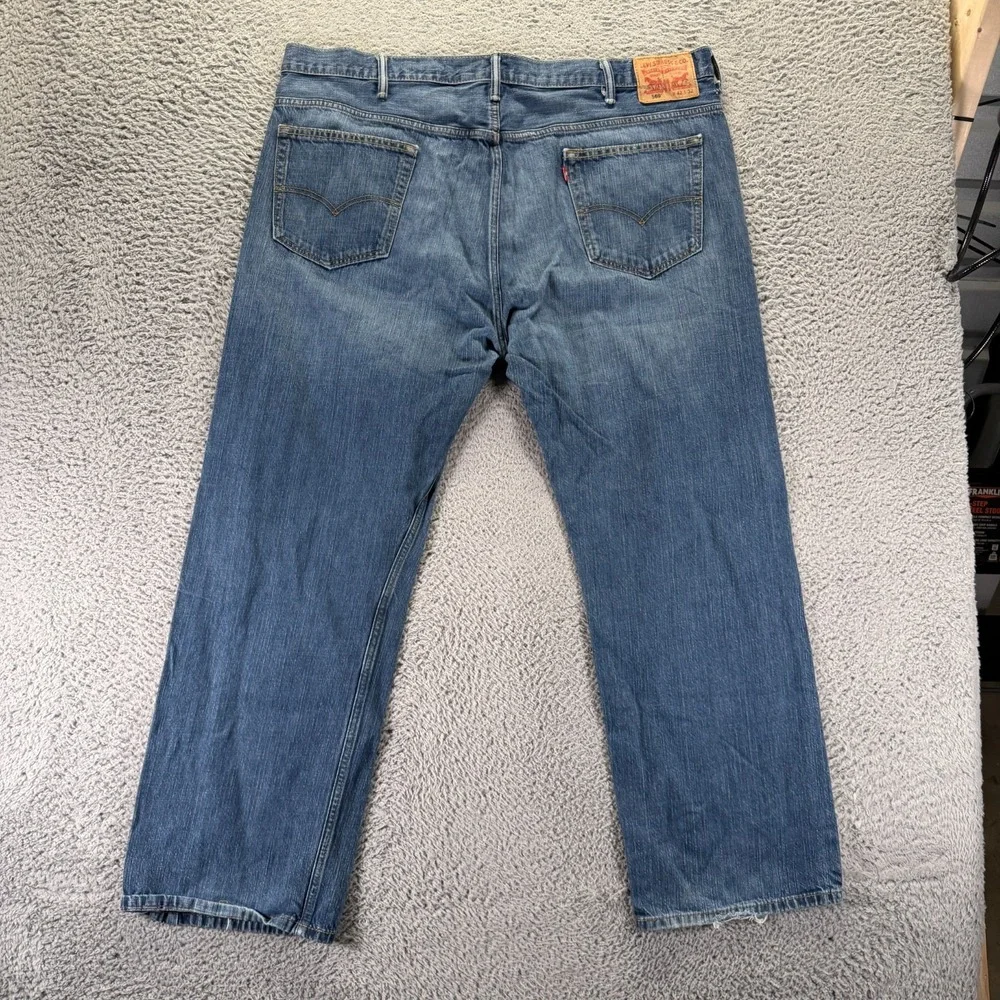 Levi's 569 Jeans Men's 42x32 Blue Cotton Denim Straight Whiskered Faded Workwear